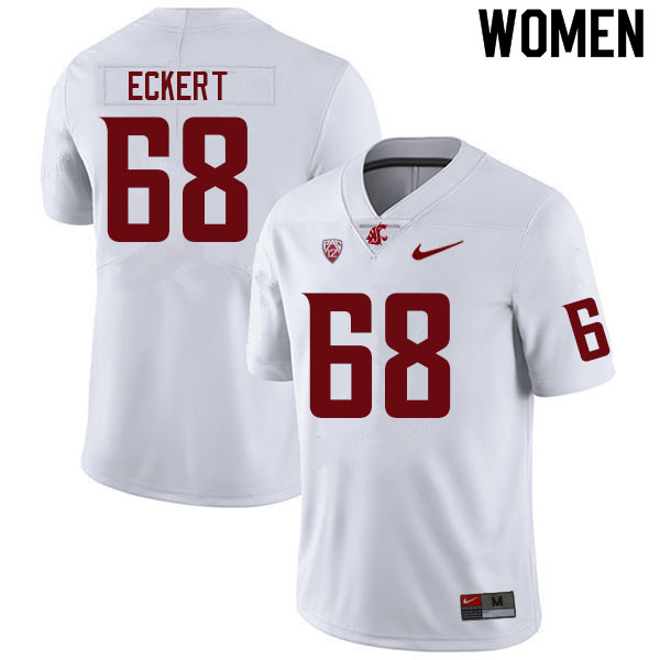 Women #68 Alec Eckert Washington State Cougars College Football Jerseys Sale-White